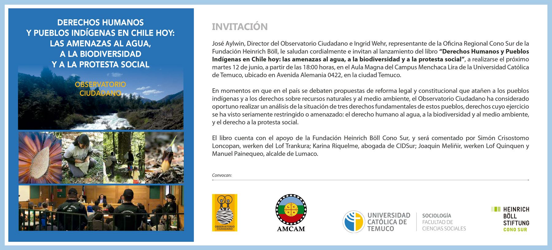  “Derechos Humanos y Pueblos Indígenas en Chile hoy: las amenazas al agua, a la biodiversidad y a la protesta social”