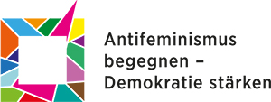 Logo Verbundprojekt "Antifeminismus begegnen - Demokratie stärken"